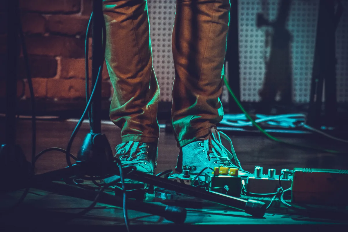 A crowd at a concert venue