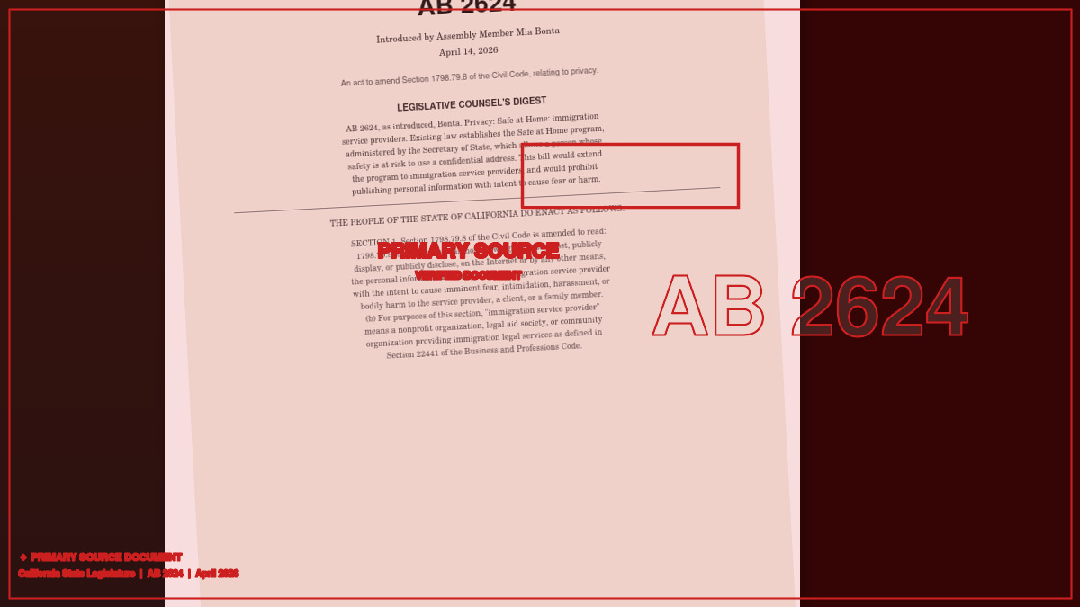 AB 2624 bill text — California State Legislature, April 2026